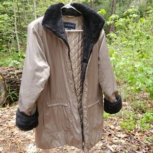 London Fog Coat, Faux Fur Trim